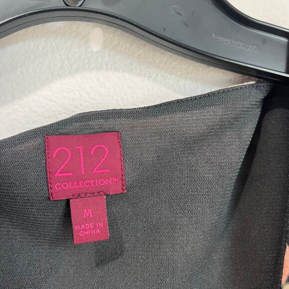 212 Collection Floral Faux Wrap Y2K Mesh Top Size M Short Sleeve Blouse - Picture 3 of 7